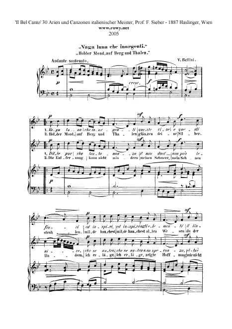 First page of Vaga luna che inargenti