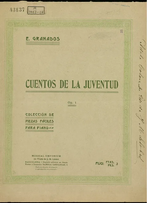 First page of Cuentos de la Juventud