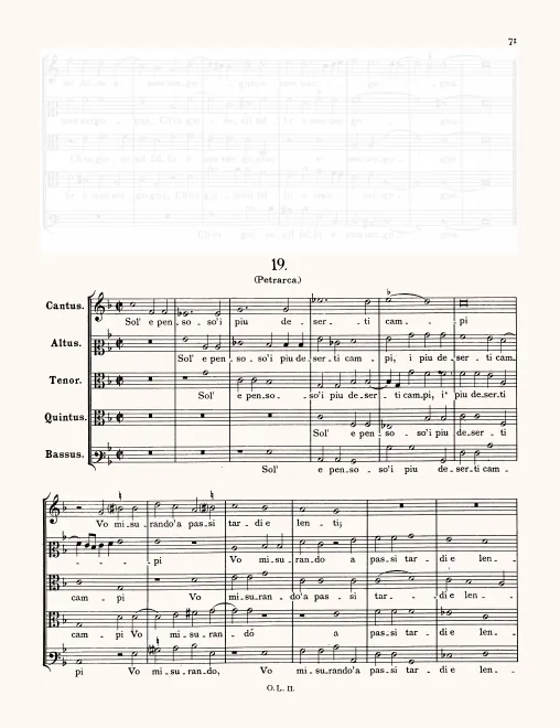 First page of Sol’e pensoso i più deserti campi