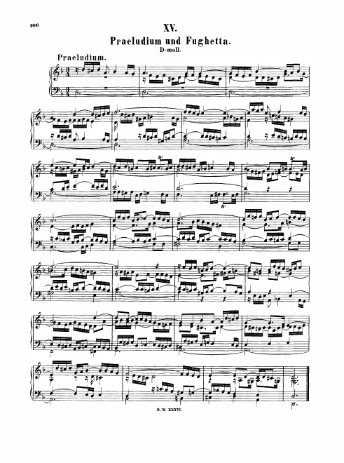 First page of Prelude and Fughetta