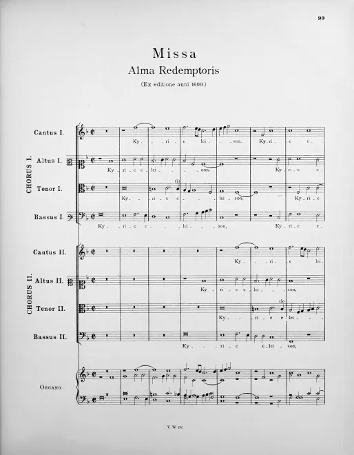 First page of Missa Alma Redemptoris mater