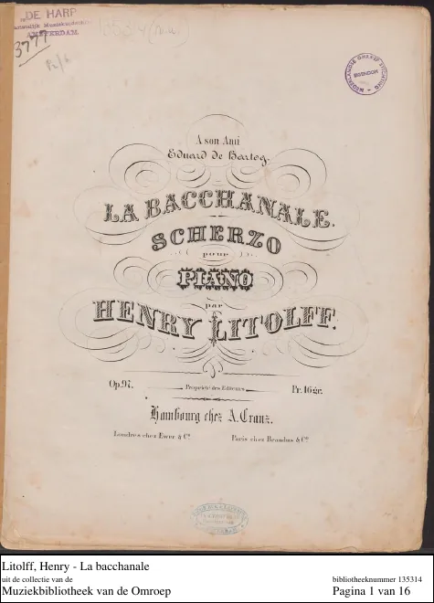 First page of La bacchanale