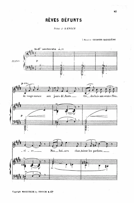 First page of Rêves défunts