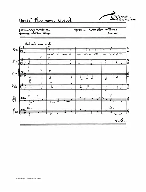 First page of Darest Thou Now, O Soul