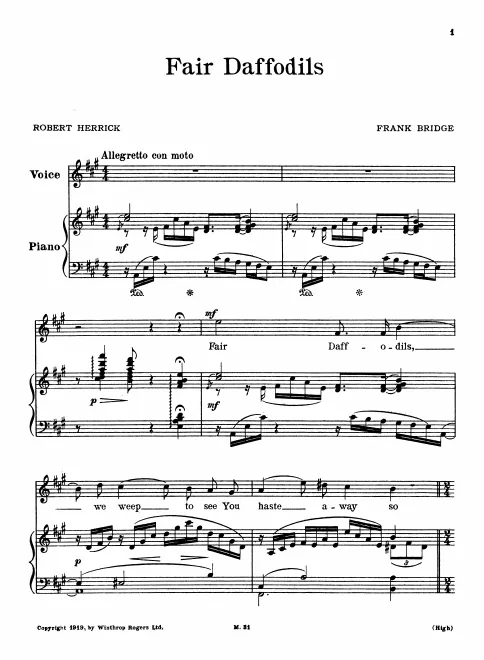 First page of Fair Daffodils