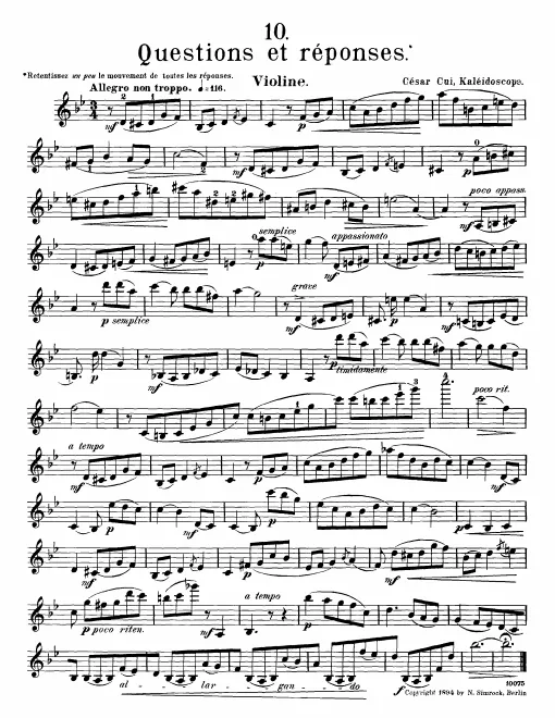 10. Questions et réponses - Violin Part
