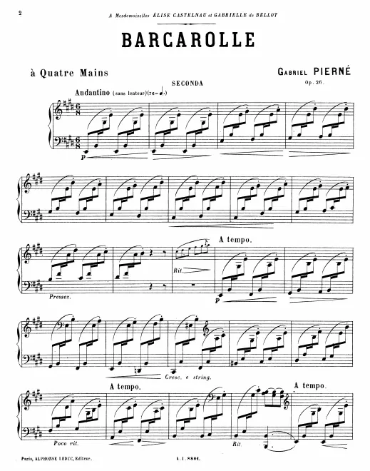 First page of Barcarolle