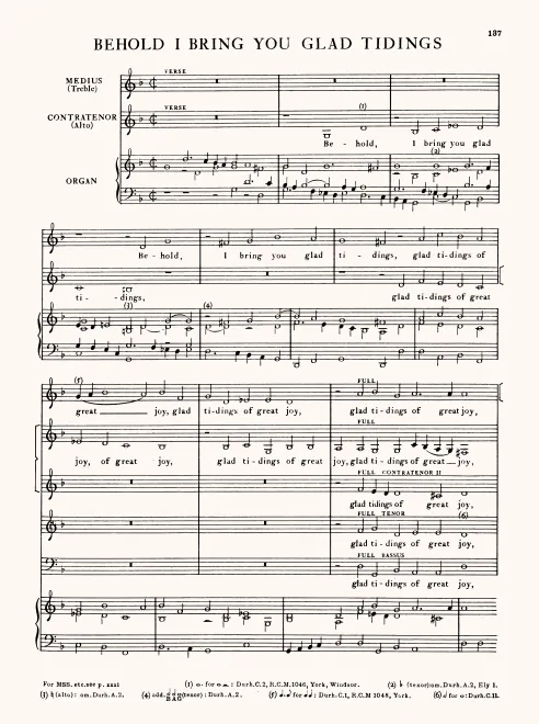 First page of Behold, I Bring You Glad Tidings