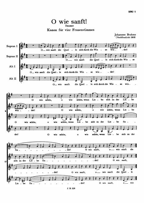 First page of O wie sanft!