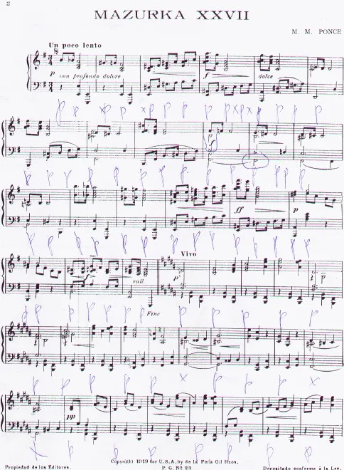 First page of Mazurka XXVII