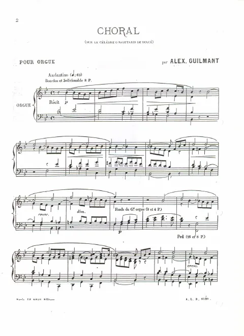 First page of Choral sur 'O salutaris' de Dugué