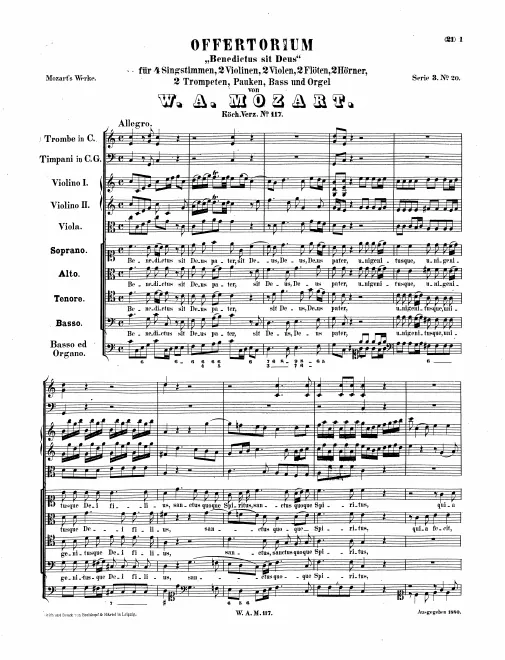 First page of Benedictus sit Deus