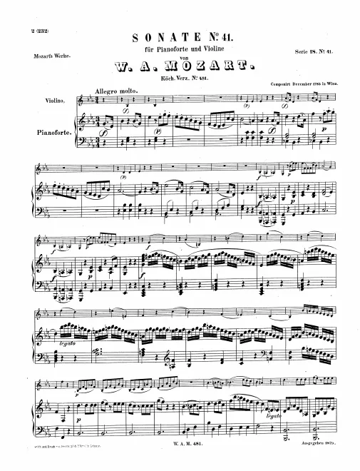 First page of Violin Sonata