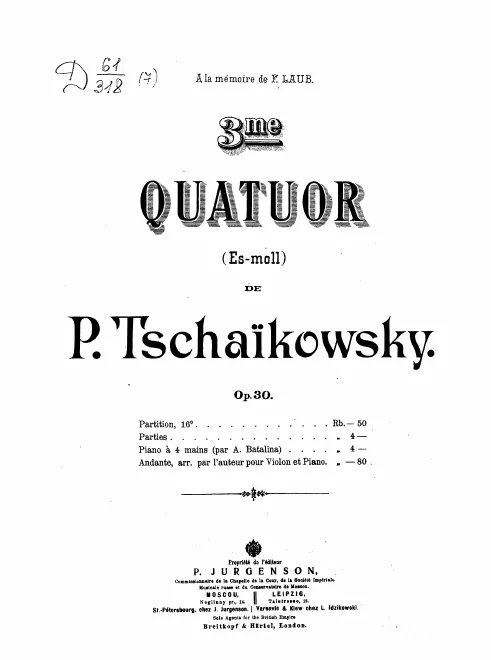 First page of String Quartet No.3