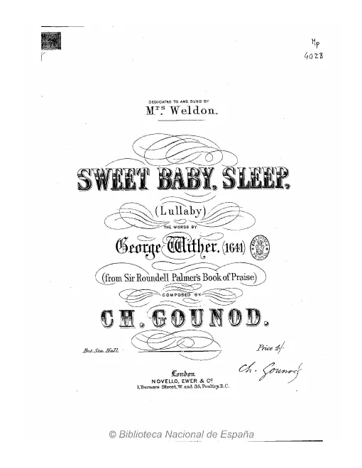First page of Sweet Baby, Sleep
