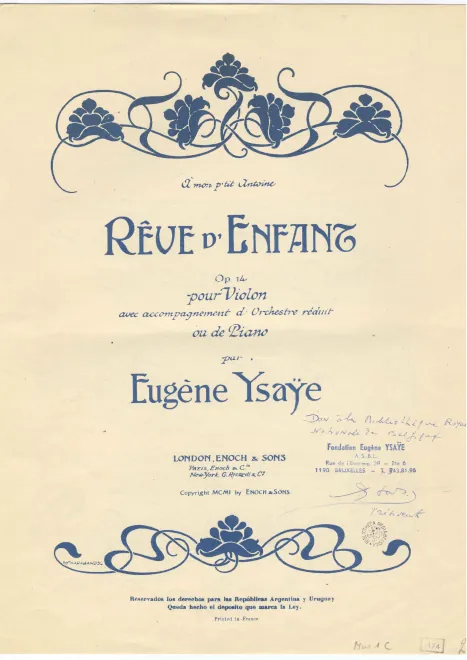 First page of Rêve d'enfant