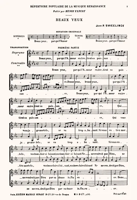 First page of Beaux yeux