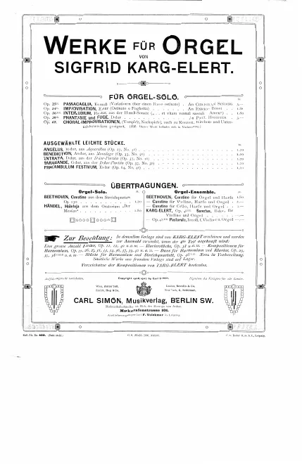 First page of Phantasie und Fuge, Op.39