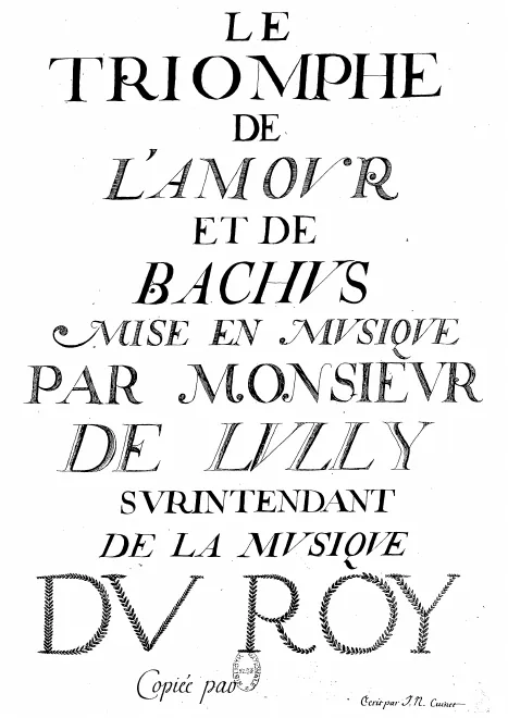 First page of Le triomphe de l'Amour et de Bacchus