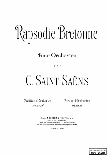 First page of Rhapsodie bretonne