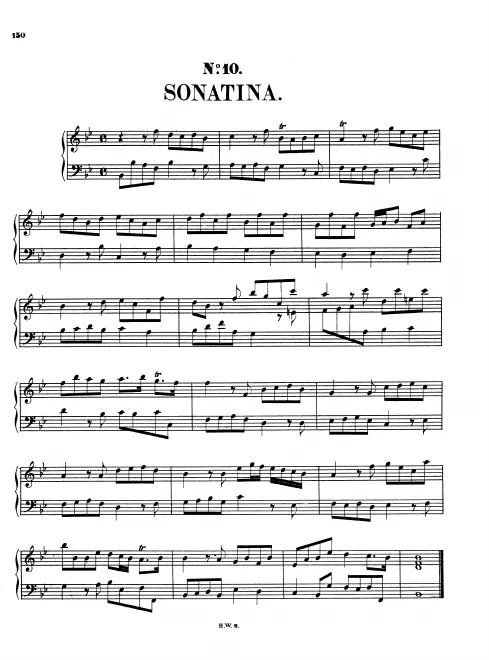 First page of Sonatina in B-flat major