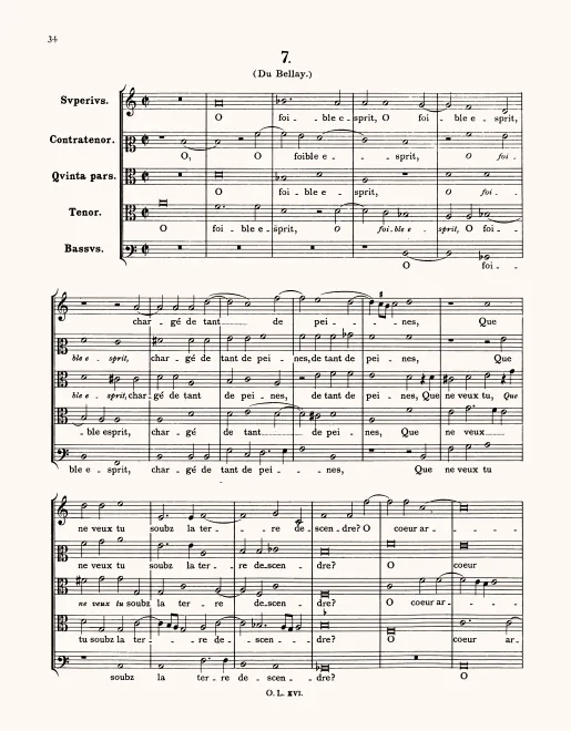 First page of O faible esprit, chargé de tant de peines