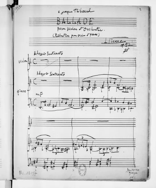 First page of Ballade