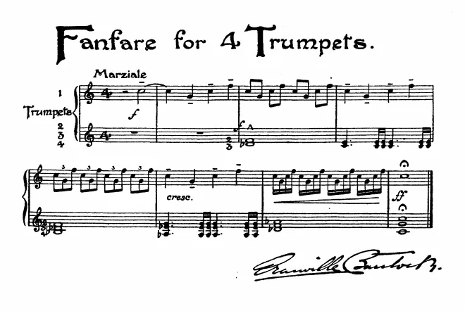 First page of Fanfare for 4 Trumpets