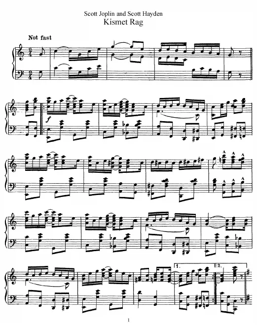 First page of Kismet Rag