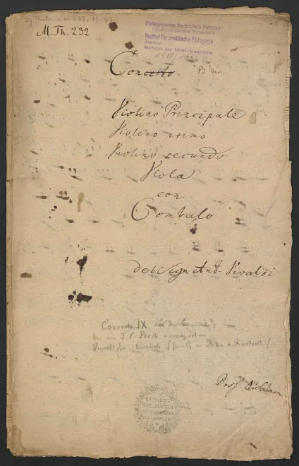 First page of Concerto in G major