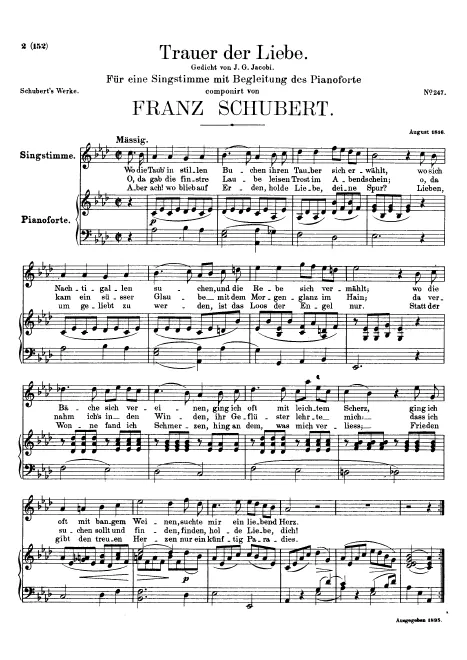 First page of Trauer der Liebe