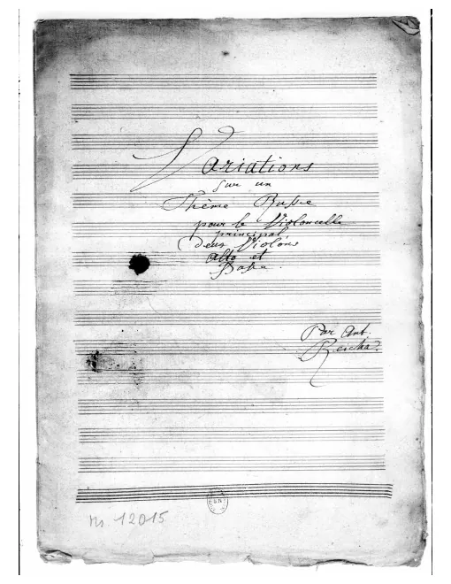 First page of Variations on a Russian Theme for Cello and Strings