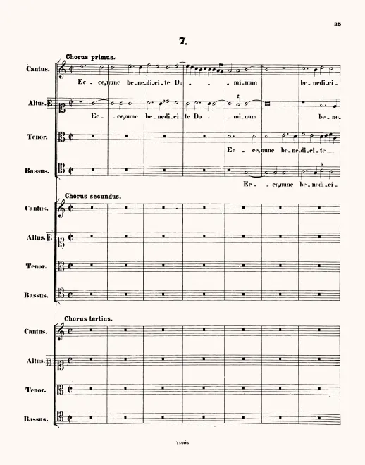First page of Ecce nunc benedicite Dominum