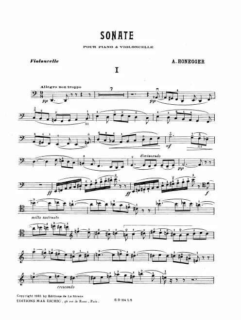 First page of Cello Sonata