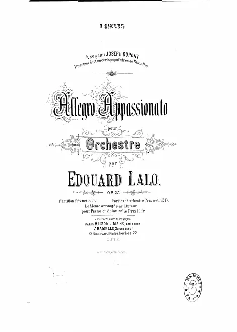 First page of Allegro appassionato