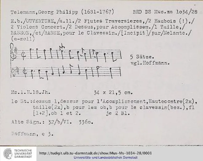 First page of Ouverture-Suite in E minor