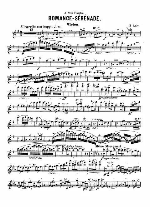First page of Romance-sérénade