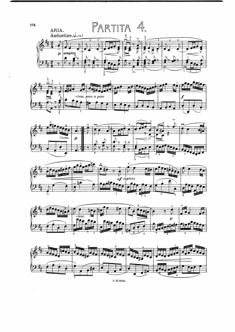 First page of Partita in D major