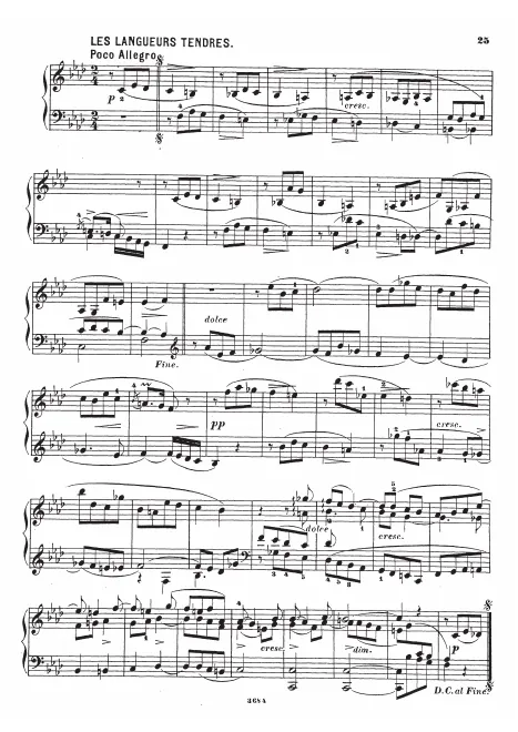 First page of Les Langueurs tendres