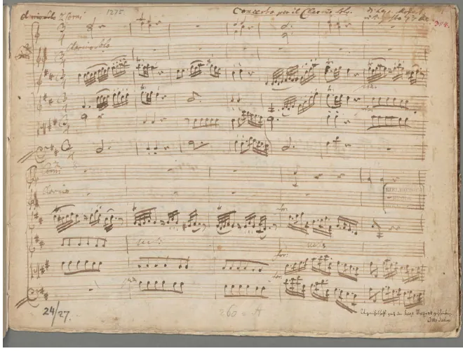 First page of Trumpet Concerto in D major