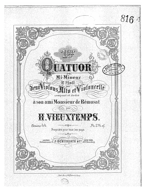 First page of String Quartet No. 1