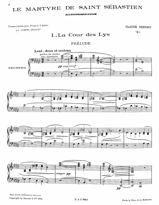 First page of Le martyre de Saint Sébastien