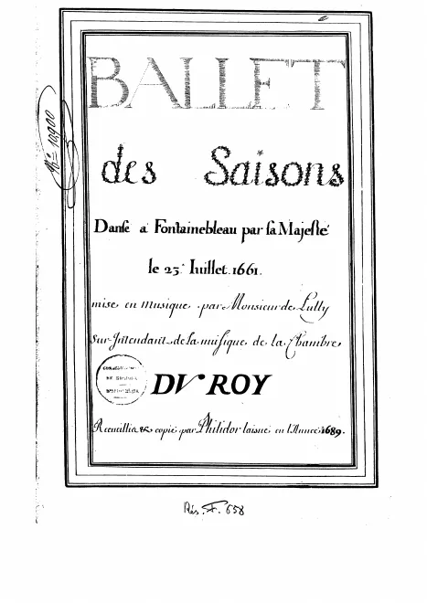 First page of Ballet des saisons
