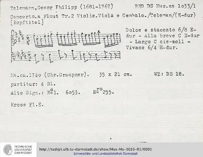 First page of Flute Concerto