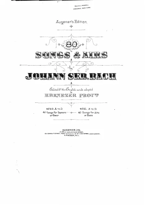 First page of 80 Songs and Airs
