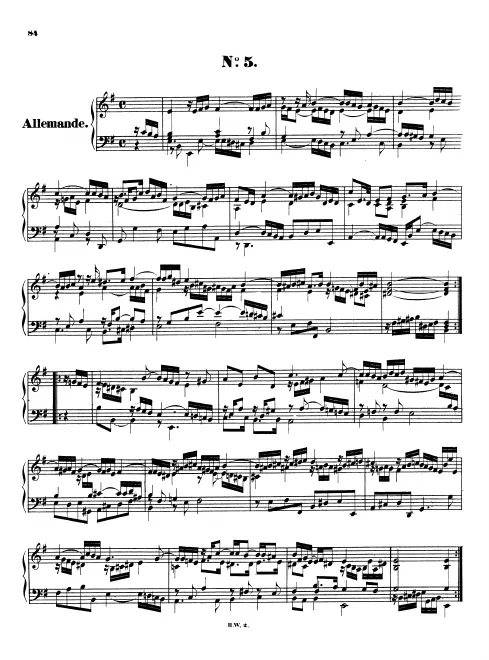 First page of Suite in E minor