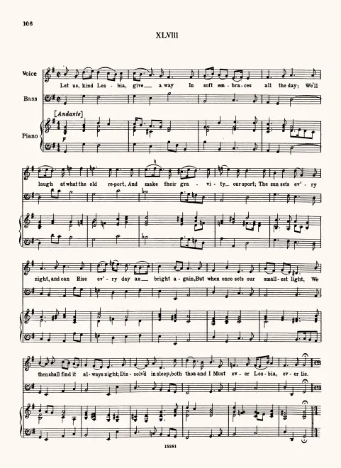 First page of Let Us, Kind Lesbia, Give Away