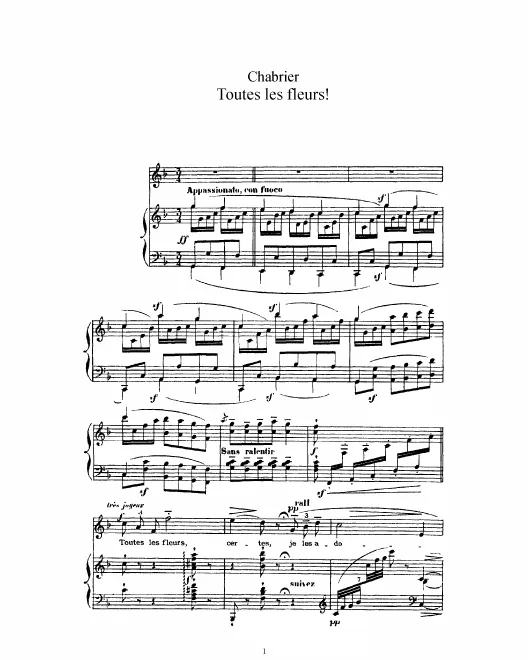 First page of Toutes les fleurs