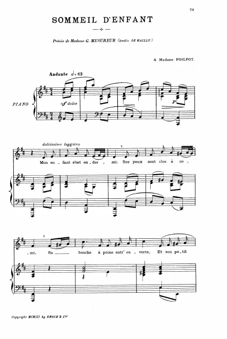First page of Sommeil d'enfant