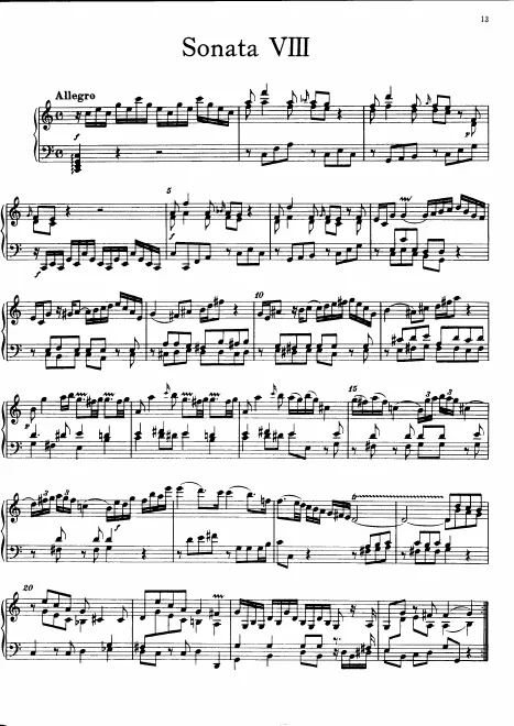 First page of Sonata in C major